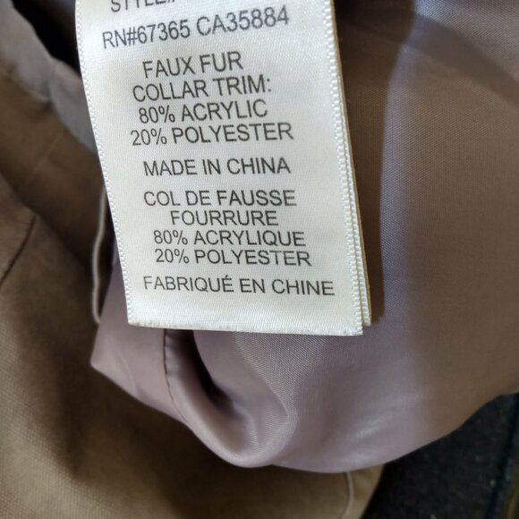 EEUC JACK. FAUX FUR REMOVABLE COLLAR ZIP FRONT DRAWSTRING WAIST JACKET LARGE - Picture 11 of 11